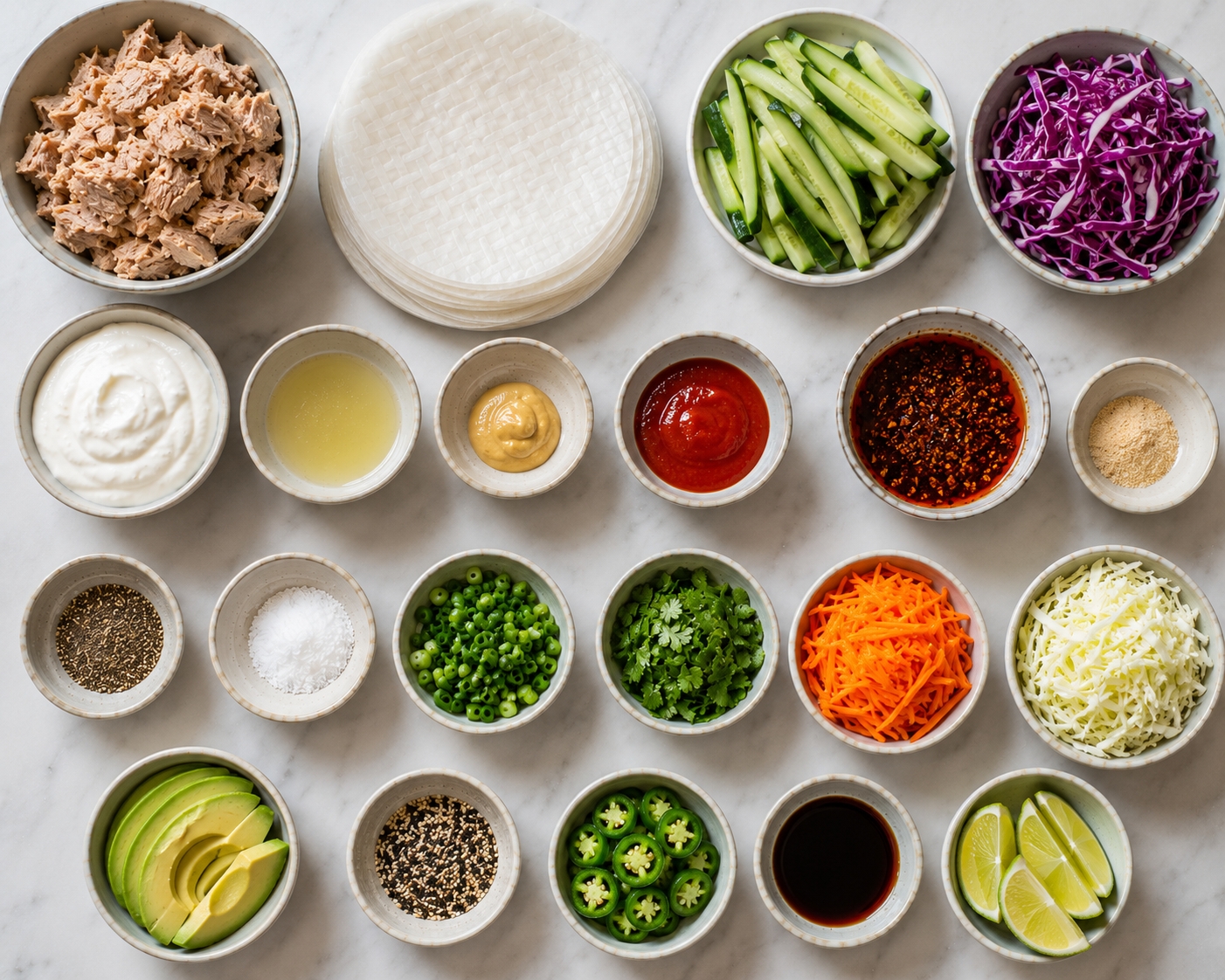 10-Minute Cucumber Crunch Tuna Rice Paper Tacos