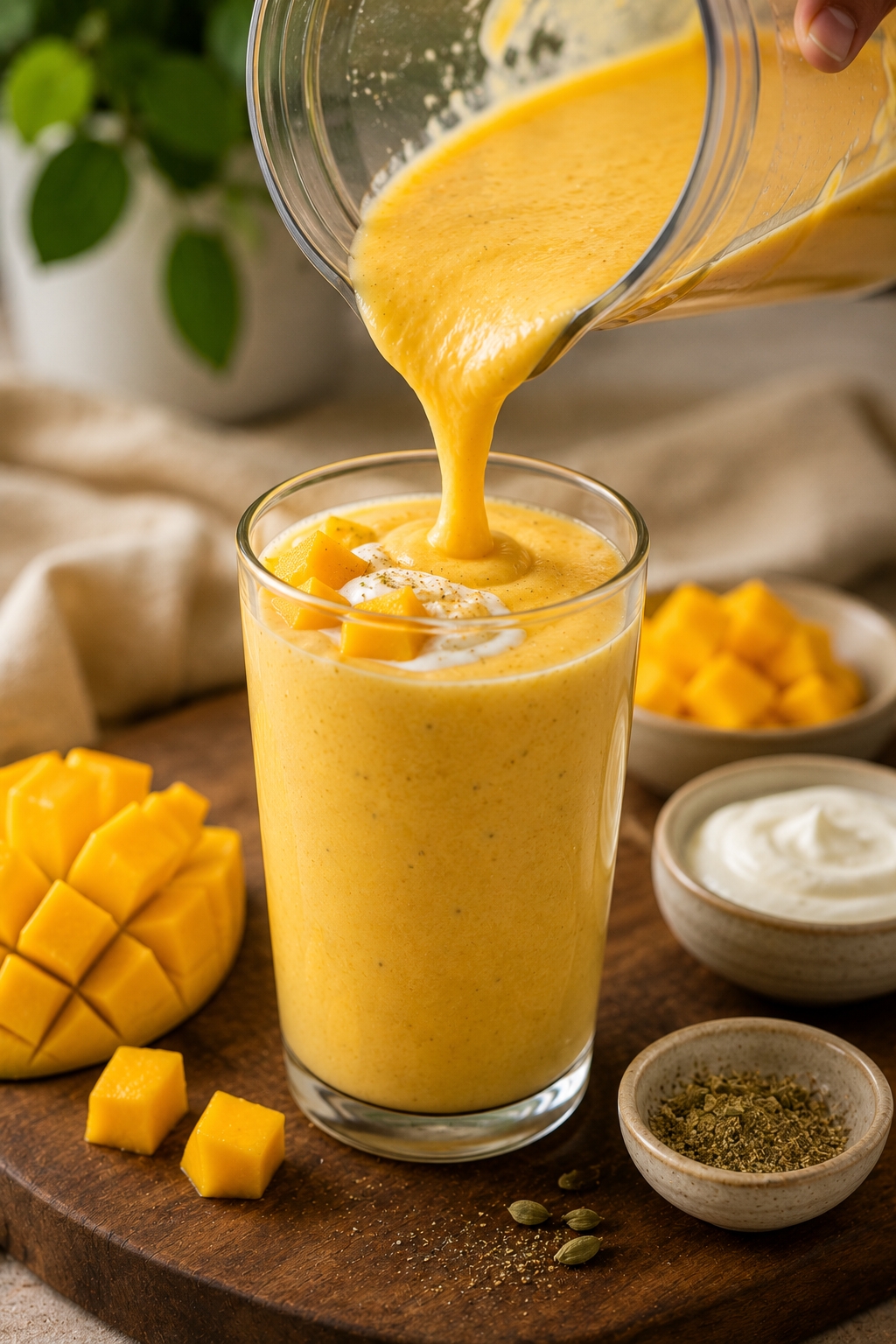 10-Minute Mango Protein Lassi Smoothie