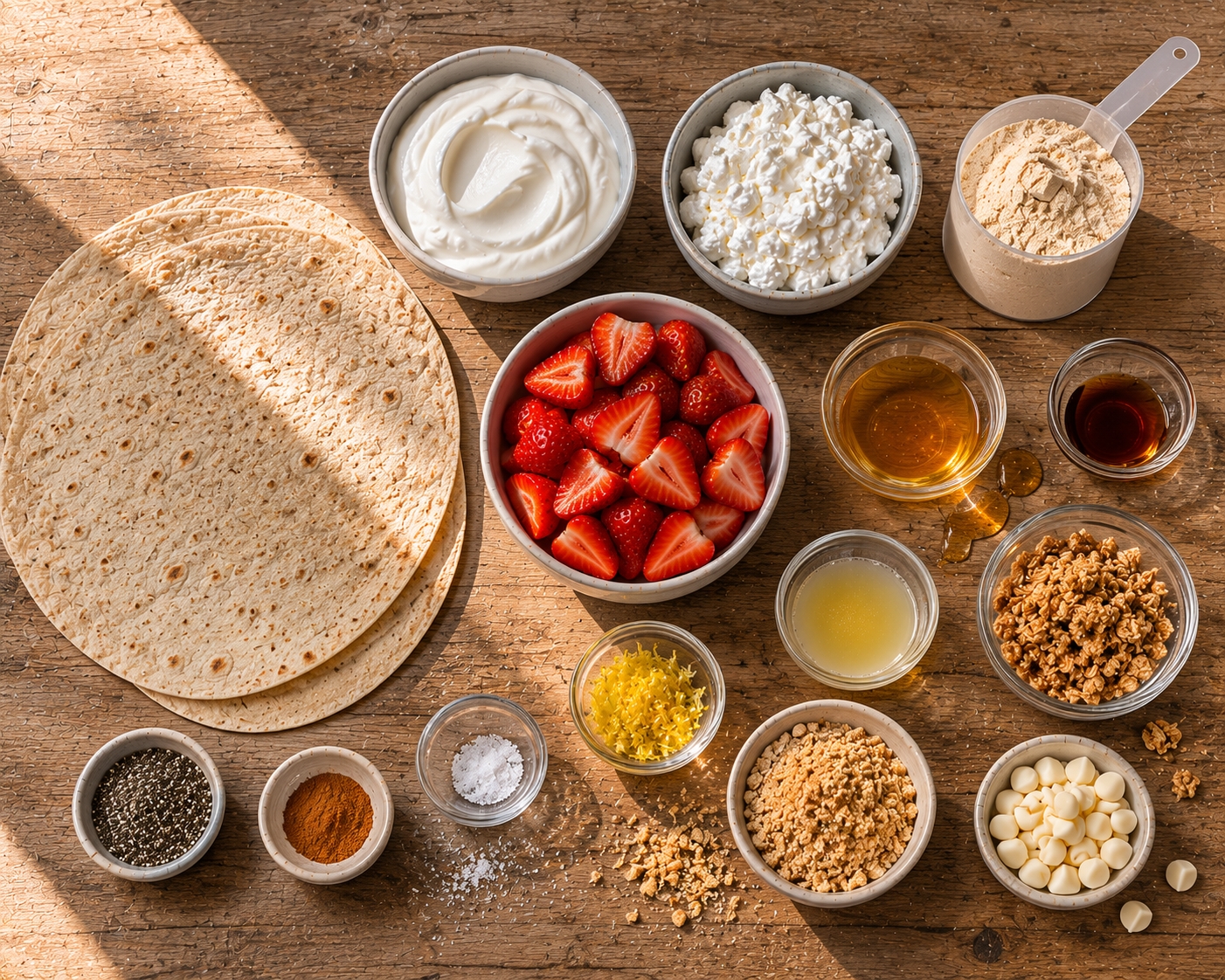 10-Minute Strawberry Cheesecake Protein Wrap