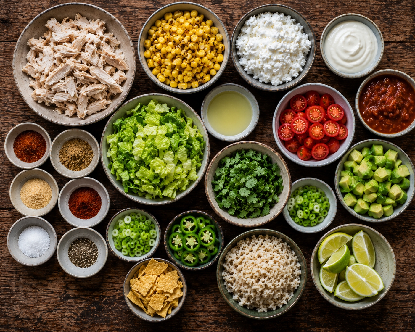 10-Minute Summer Corn Chicken Cottage Cheese Taco Bowl