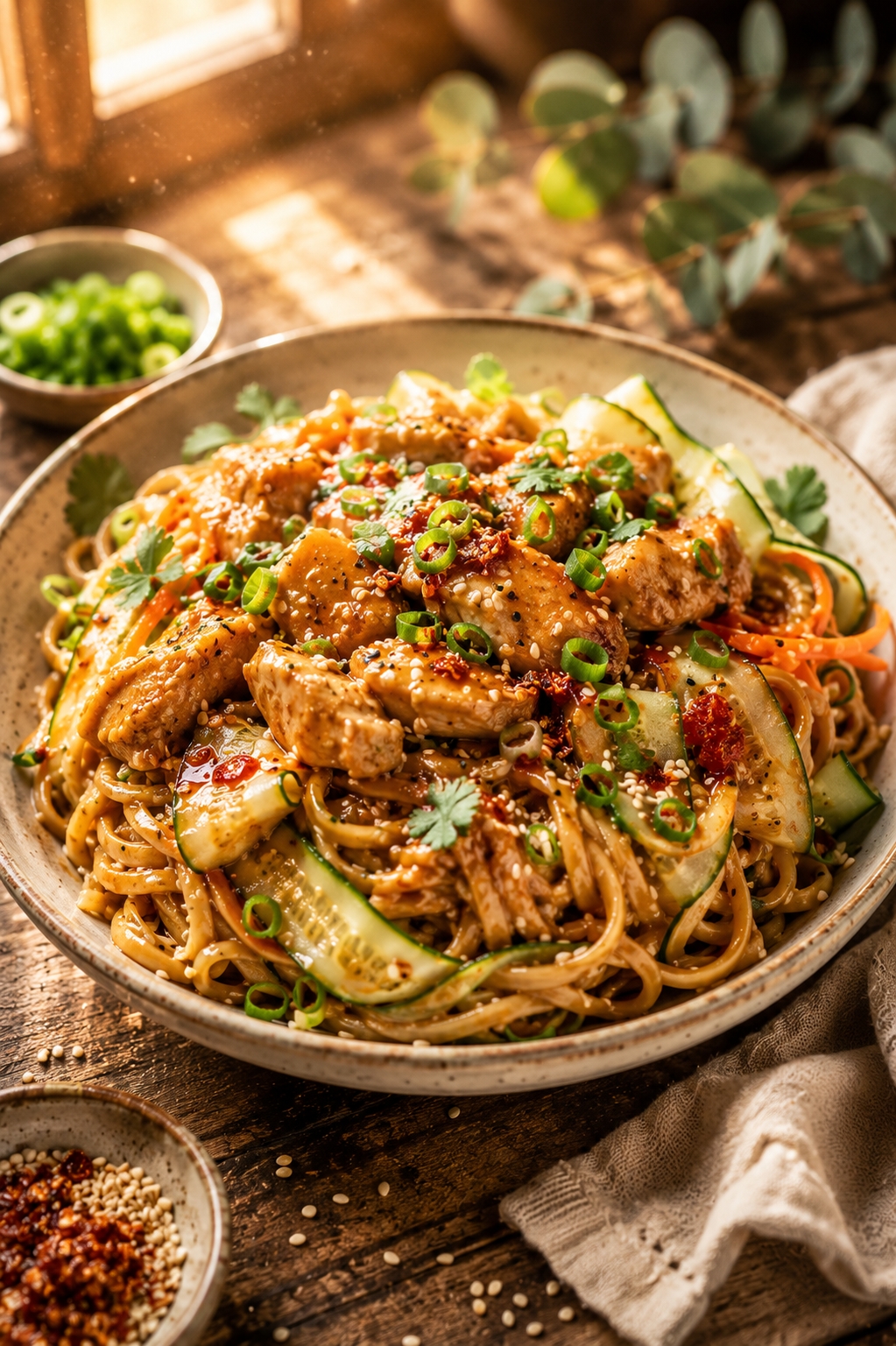12-Minute Asian Pasta Dishes Sesame Chicken Protein Noodles