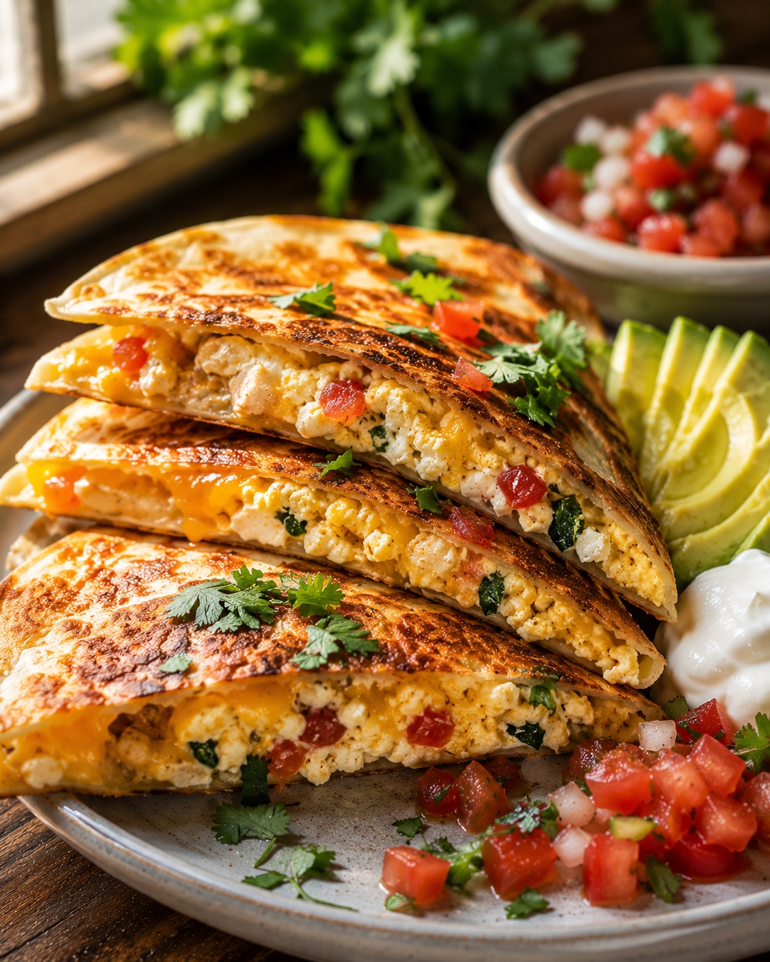 12-Minute Mexican Cottage Cheese Egg Breakfast Quesadilla