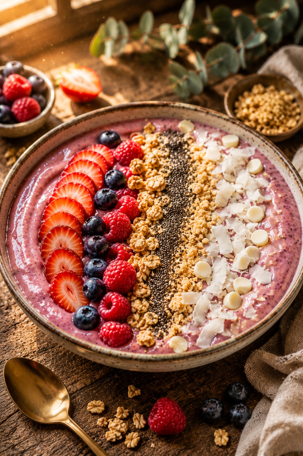 13-Minute Berry Cheesecake Protein Smoothie Bowl