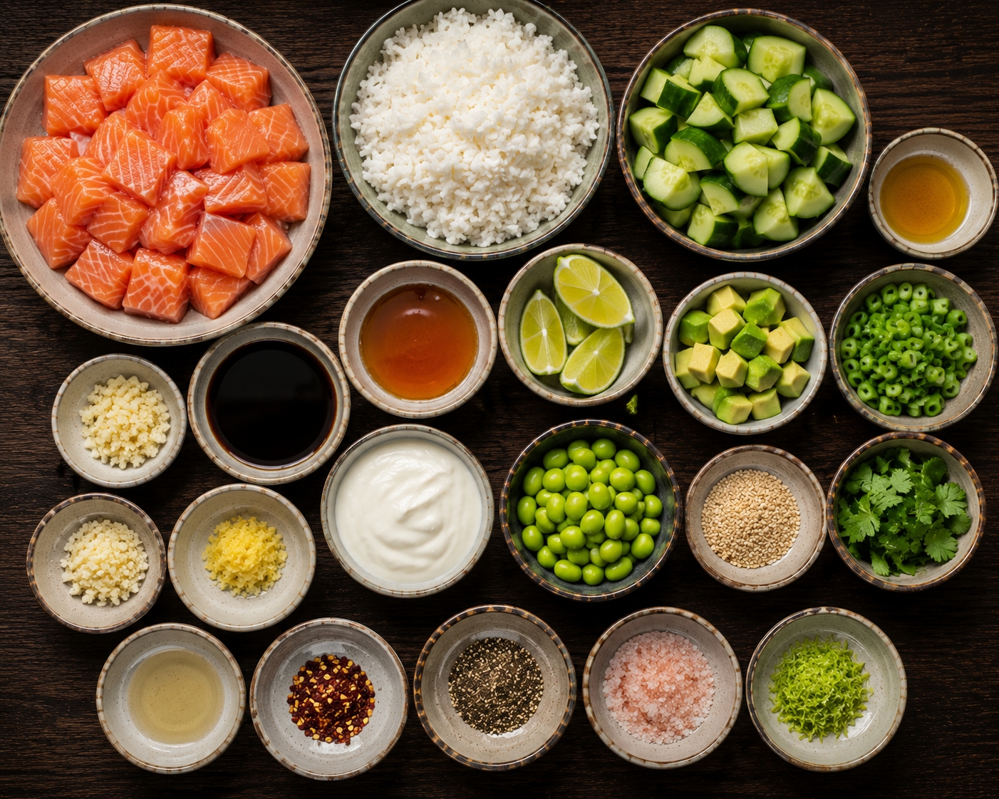 15-Minute Cucumber Salmon Glaze Protein Rice Bowl