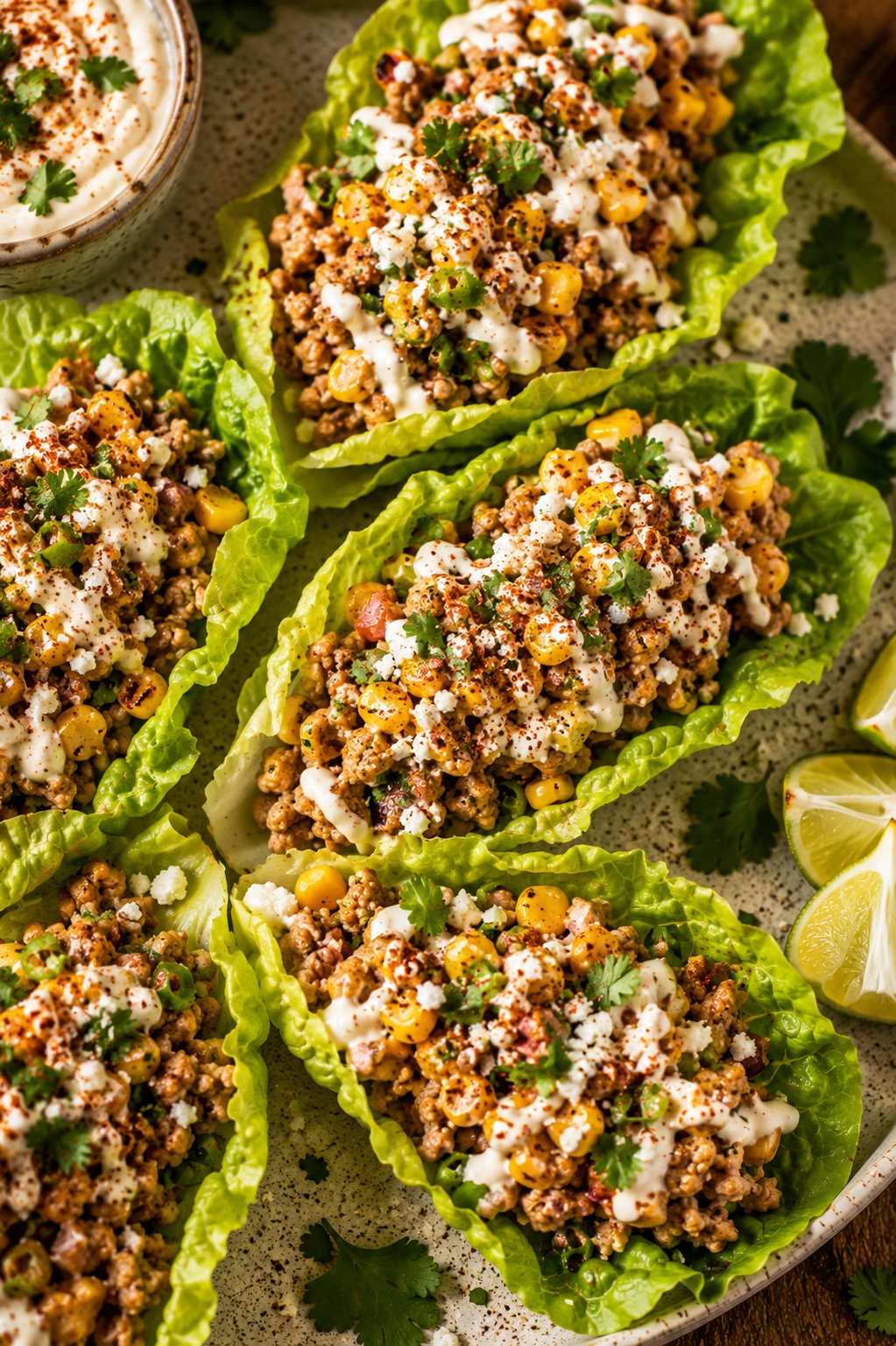 15-Minute Elote Turkey Protein Lettuce Wraps