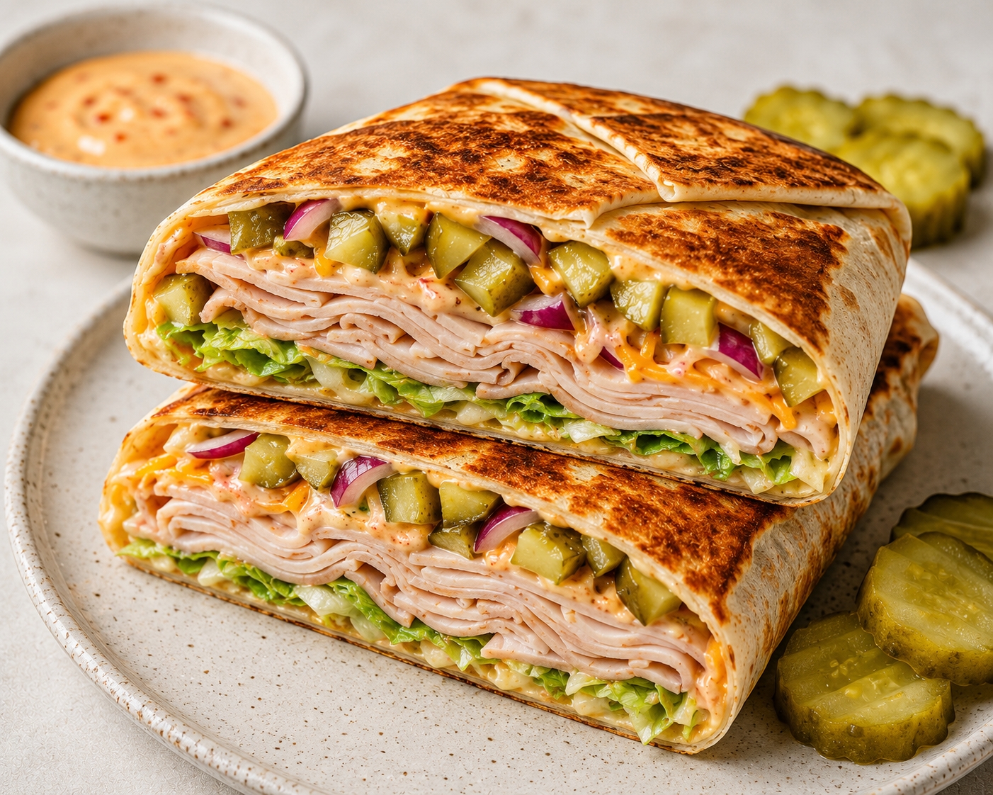 15-Minute Spicy Turkey Pickle Crunch Wrap