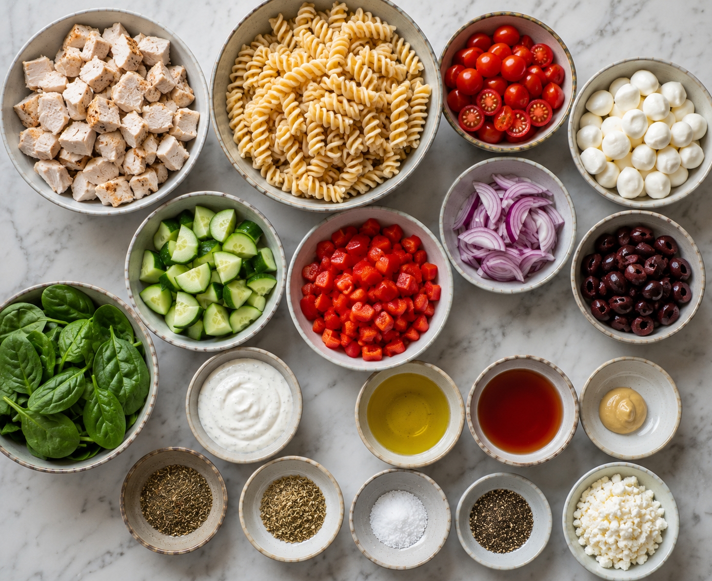 20-Minute High Protein Chicken Pasta Salad