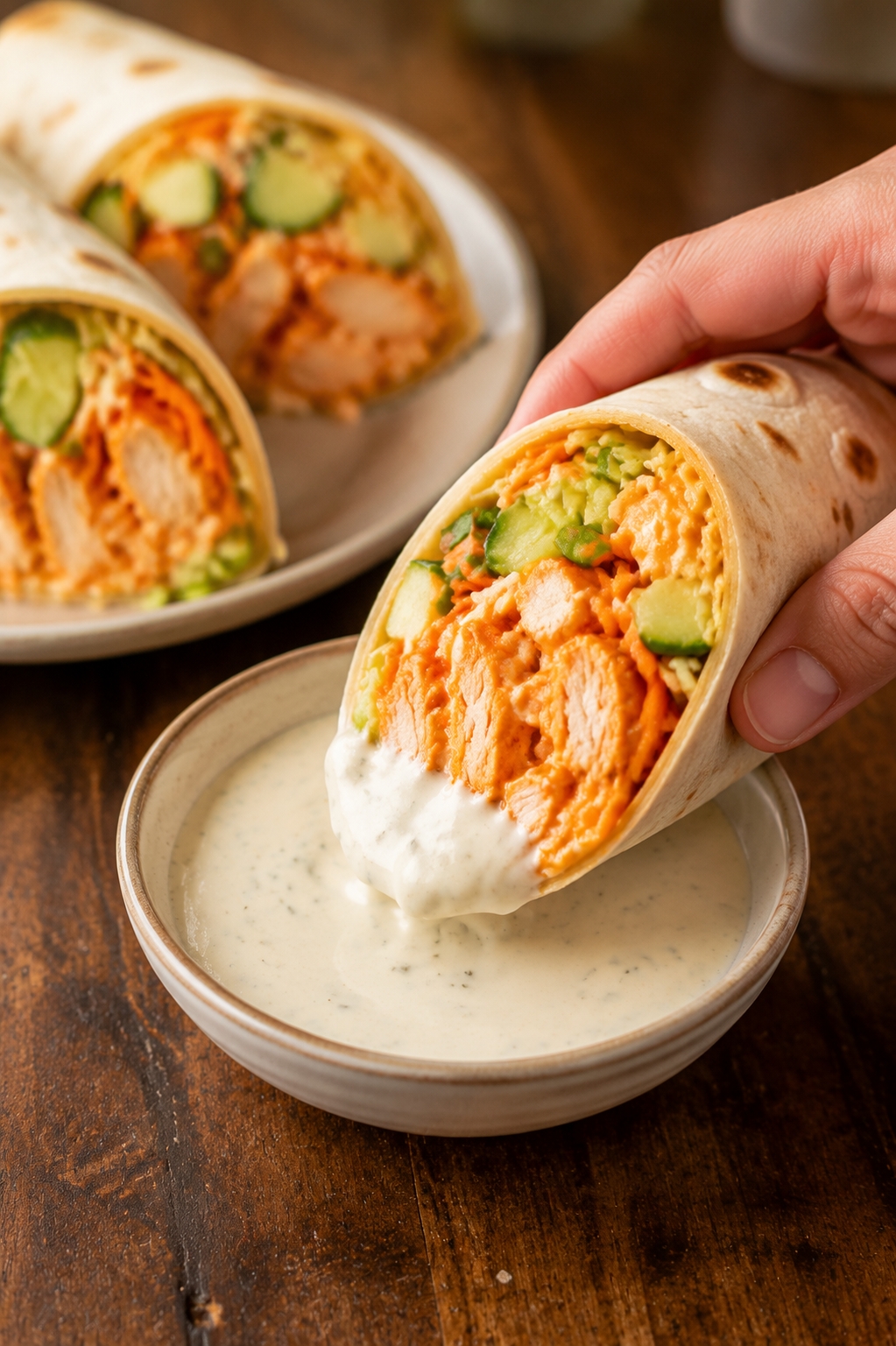 30g Protein Buffalo Chicken Wrap in 10 Minutes (Meal Prep Friendly)