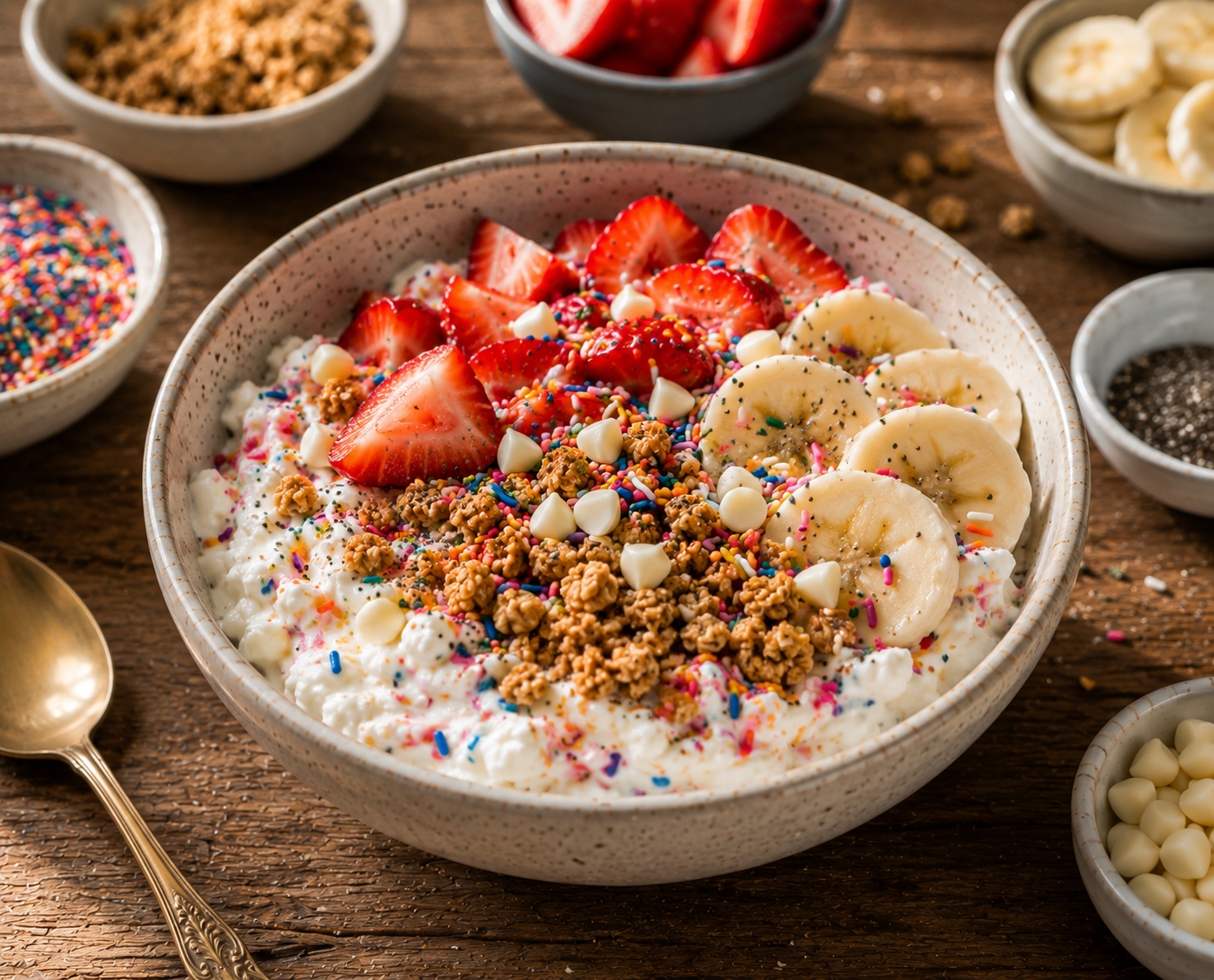 8-Minute Birthday Cake Protein Yogurt Bowl