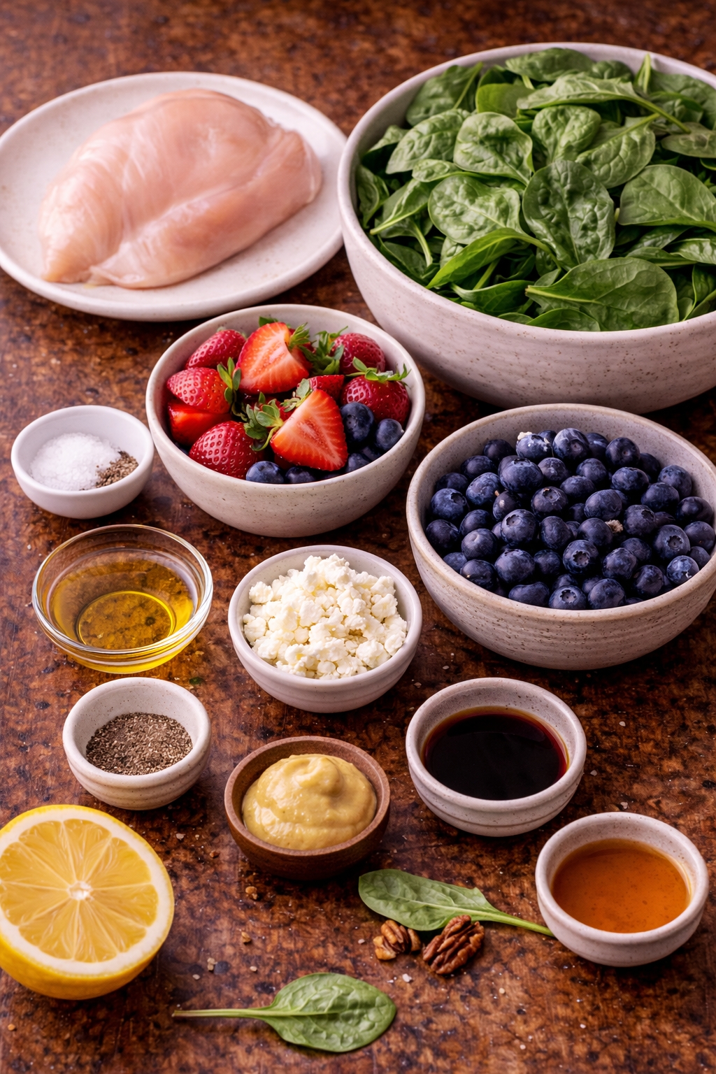 Berry Chicken Spinach Salad