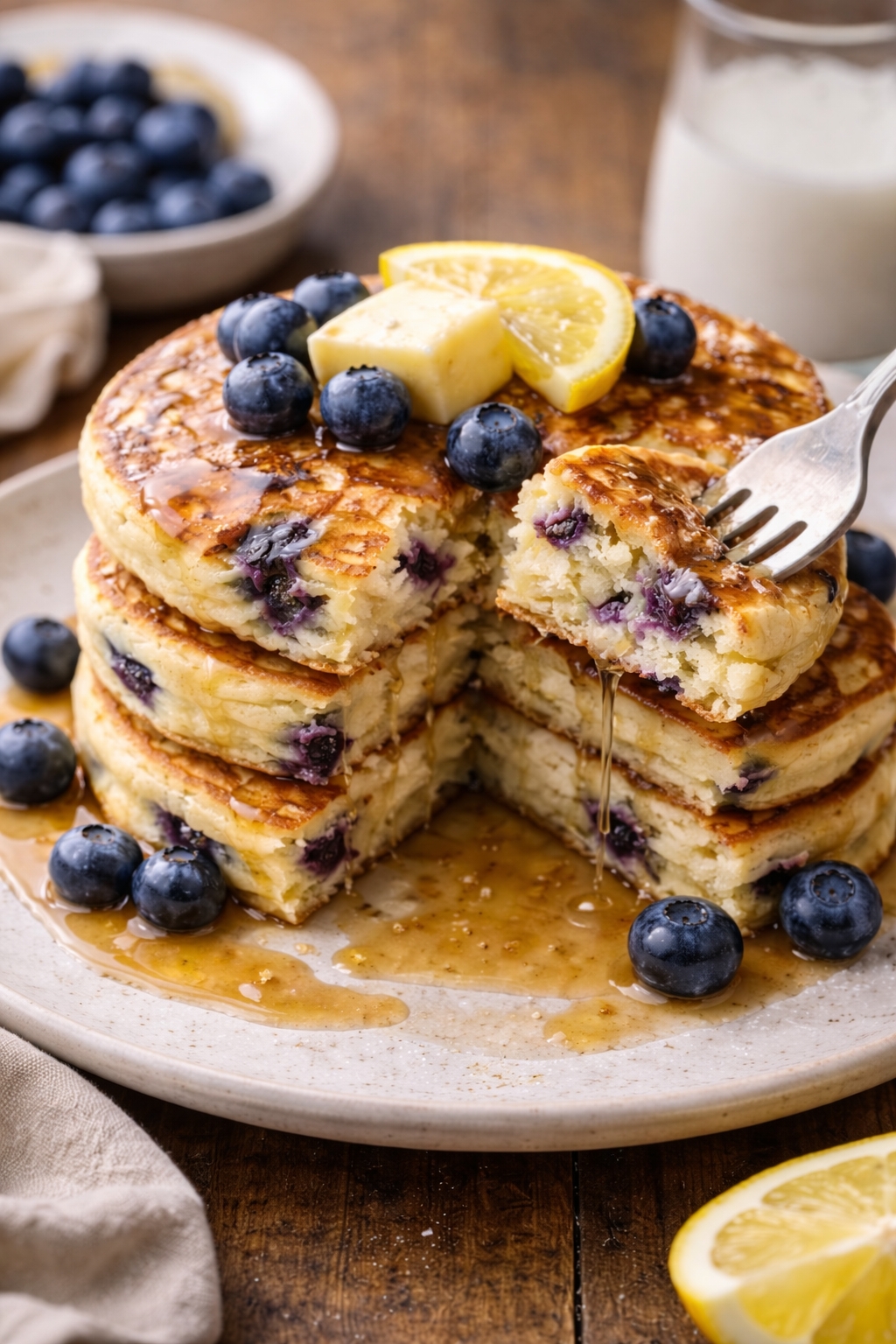 Blueberry Lemon Ricotta Pancakes
