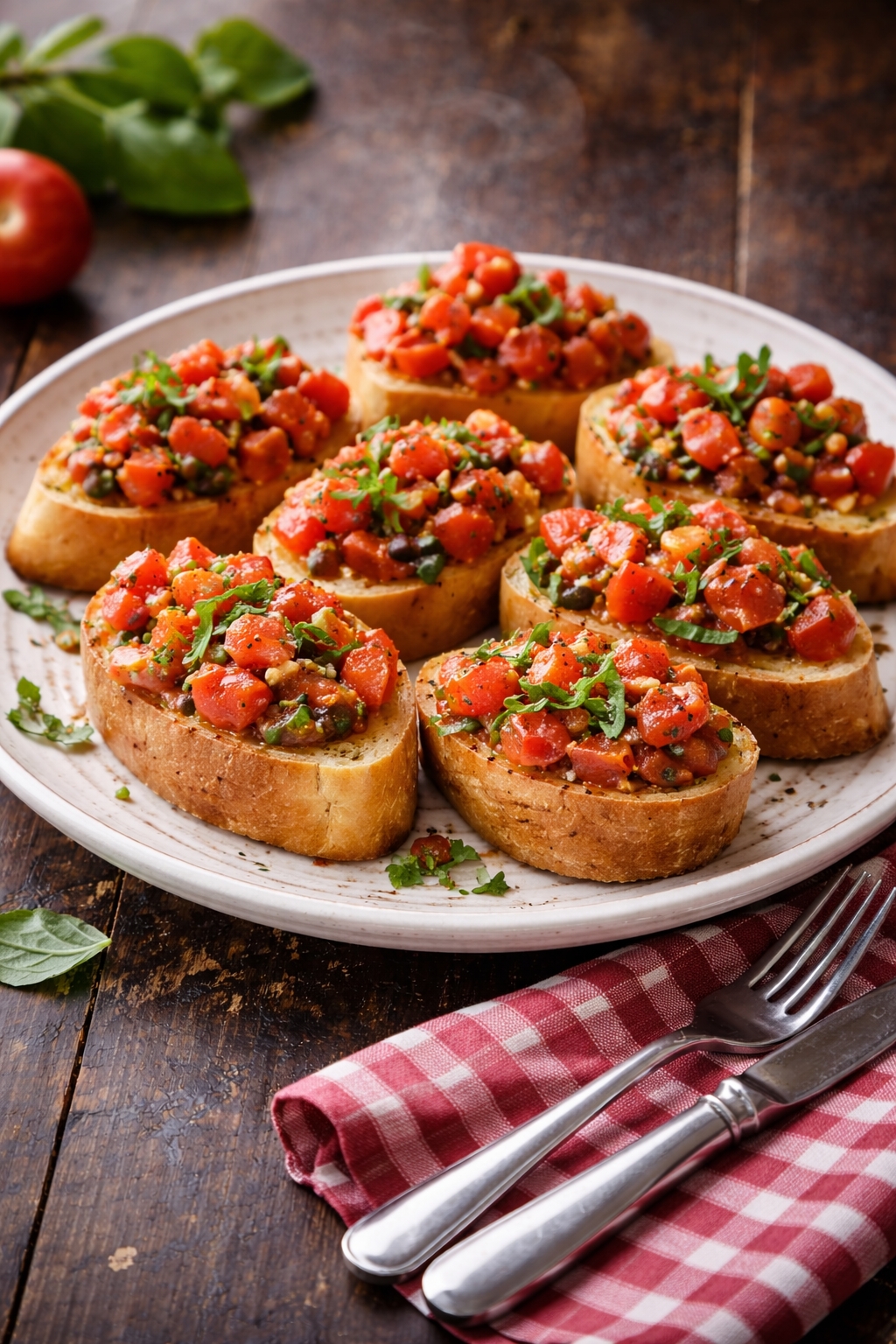 Bruschetta with Tomatoes and Basil