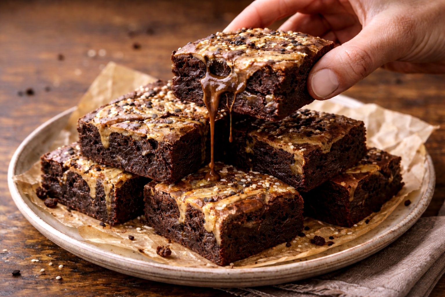 Chocolate Tahini Brownies