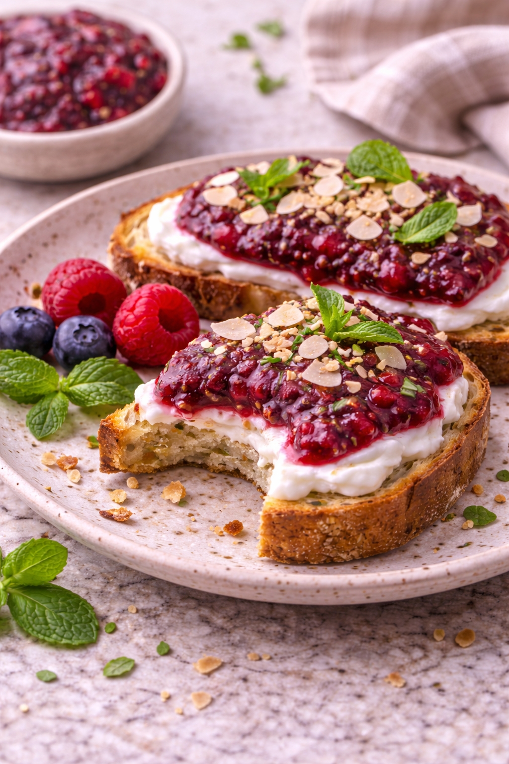 Coconut Chia Berry Jam Toast