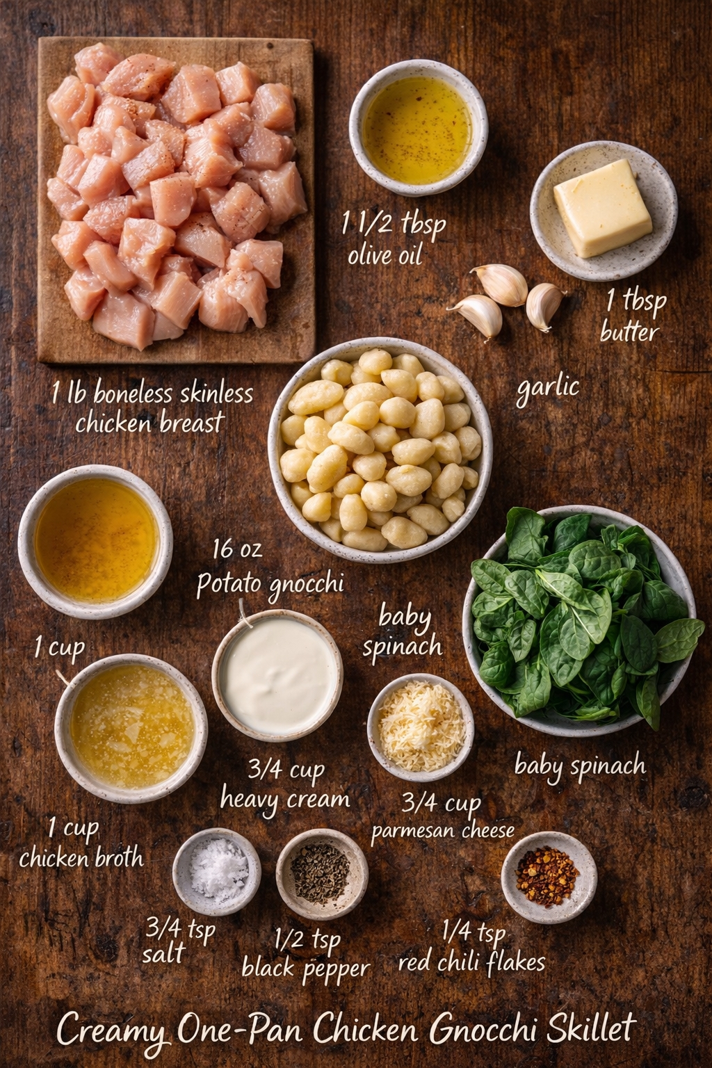 Creamy One-Pan Chicken Gnocchi Skillet