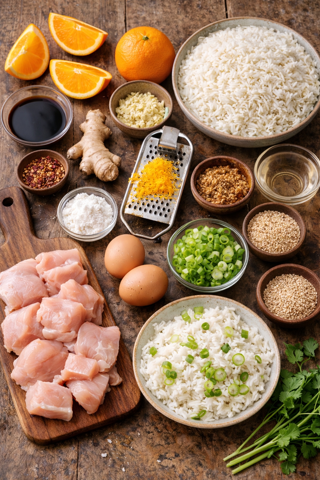 Crispy Orange Chicken with Steamed Jasmine Rice