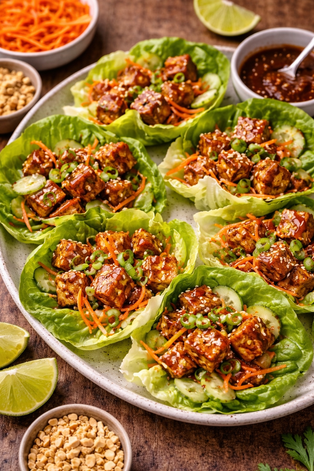 Crispy Tofu Lettuce Wraps