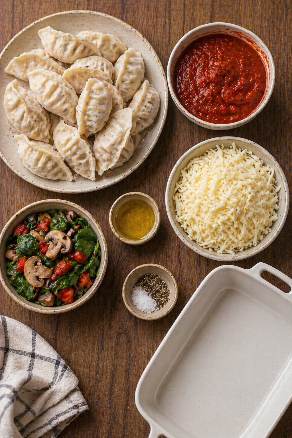 Dumpling Lasagna Fusion Bake