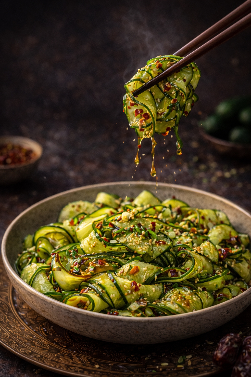 Easy Chili Oil Cucumber Salad