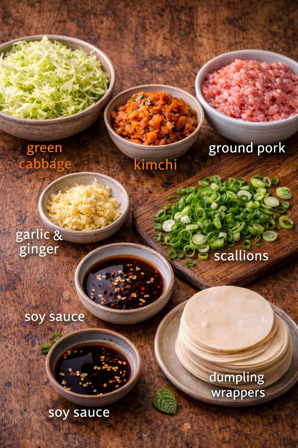 Fermented Cabbage & Kimchi Dumplings