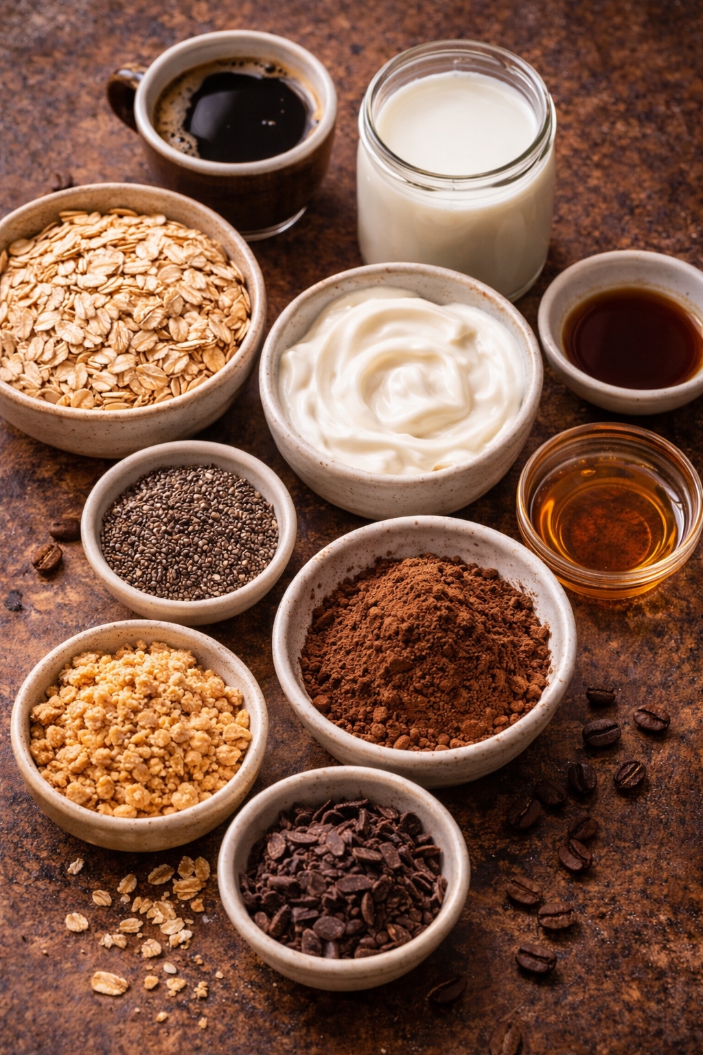 High-Protein Tiramisu Overnight Oats Coffee Breakfast Jar