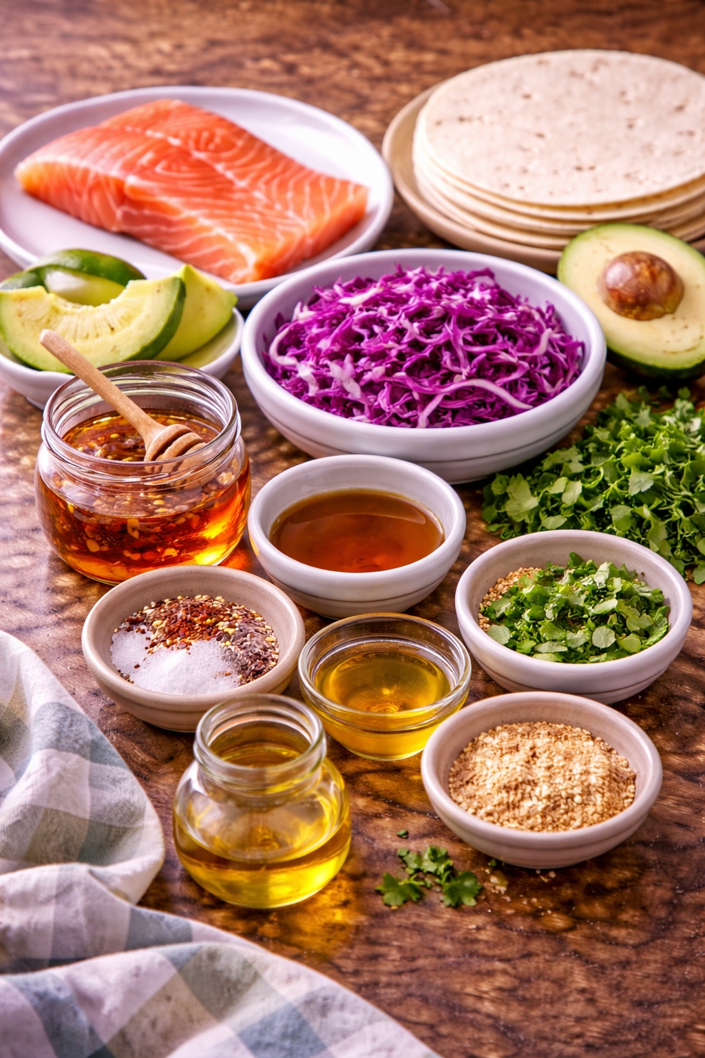 Hot Honey Salmon Tacos