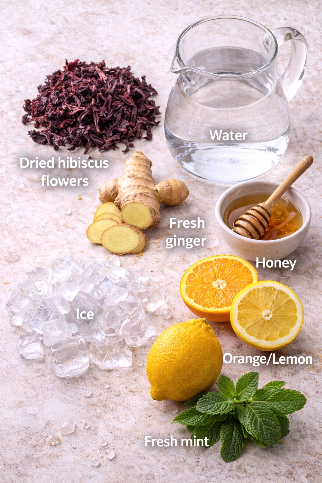 Iced Hibiscus Ginger Tea