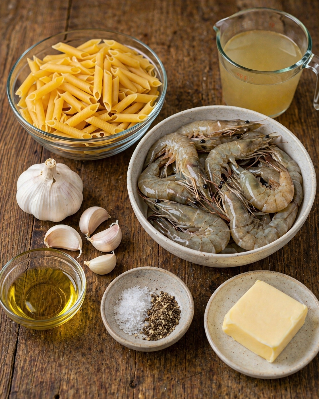 Lazy One-Pot Garlic Butter Shrimp Pasta