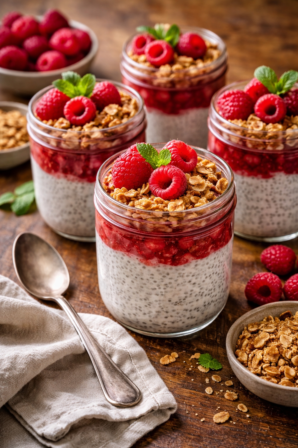 Raspberry Chia Pudding Parfait