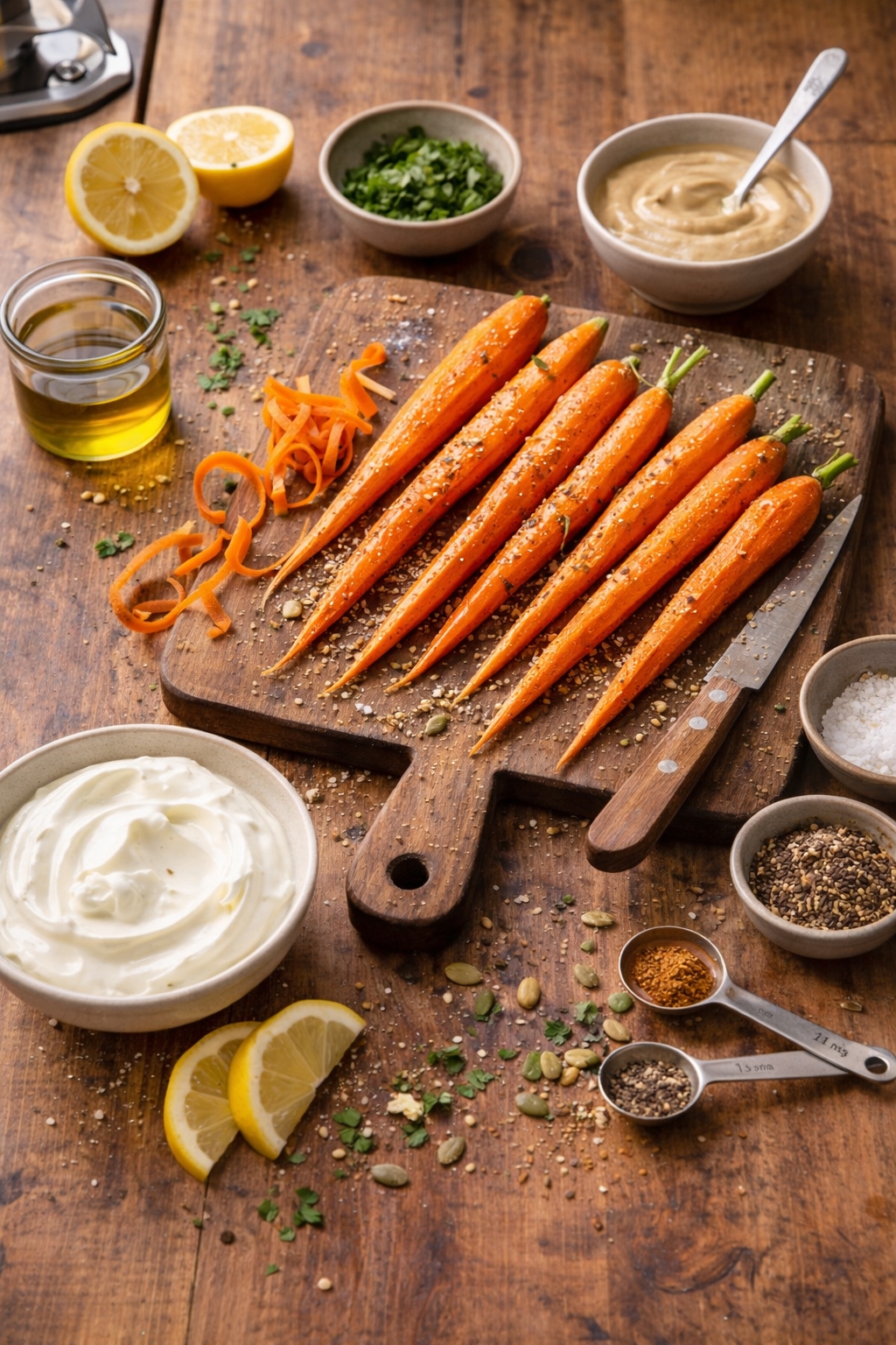 Roasted Carrot & Tahini Yogurt Bowl