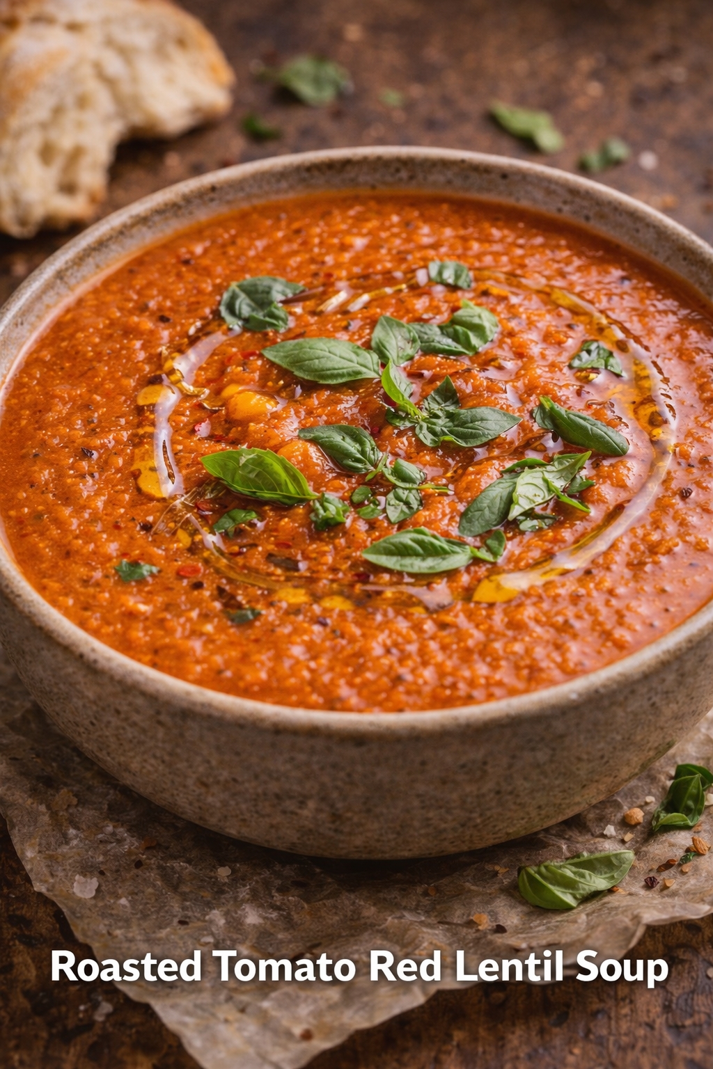 Roasted Tomato Red Lentil Soup