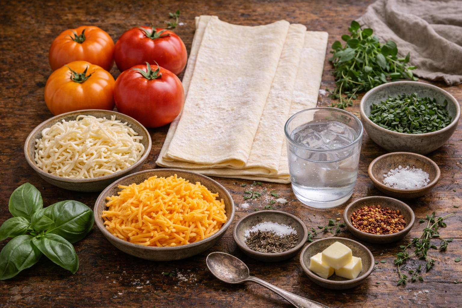Rustic Tomato & Cheese Skillet Pie