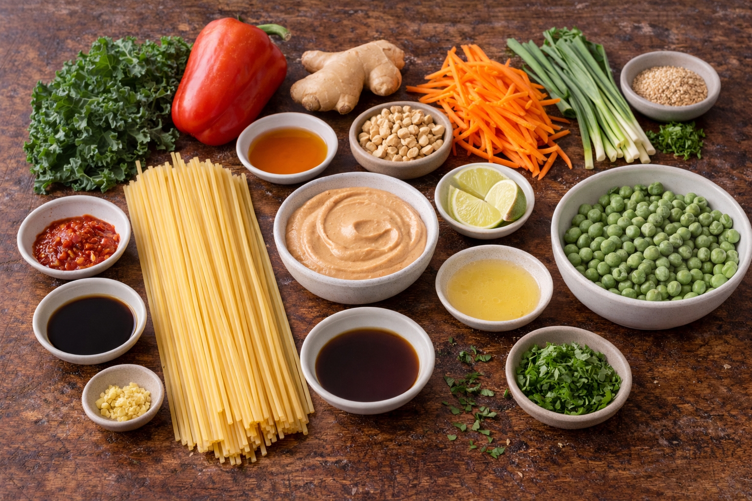 Spicy Peanut Noodles with Crunchy Vegetables