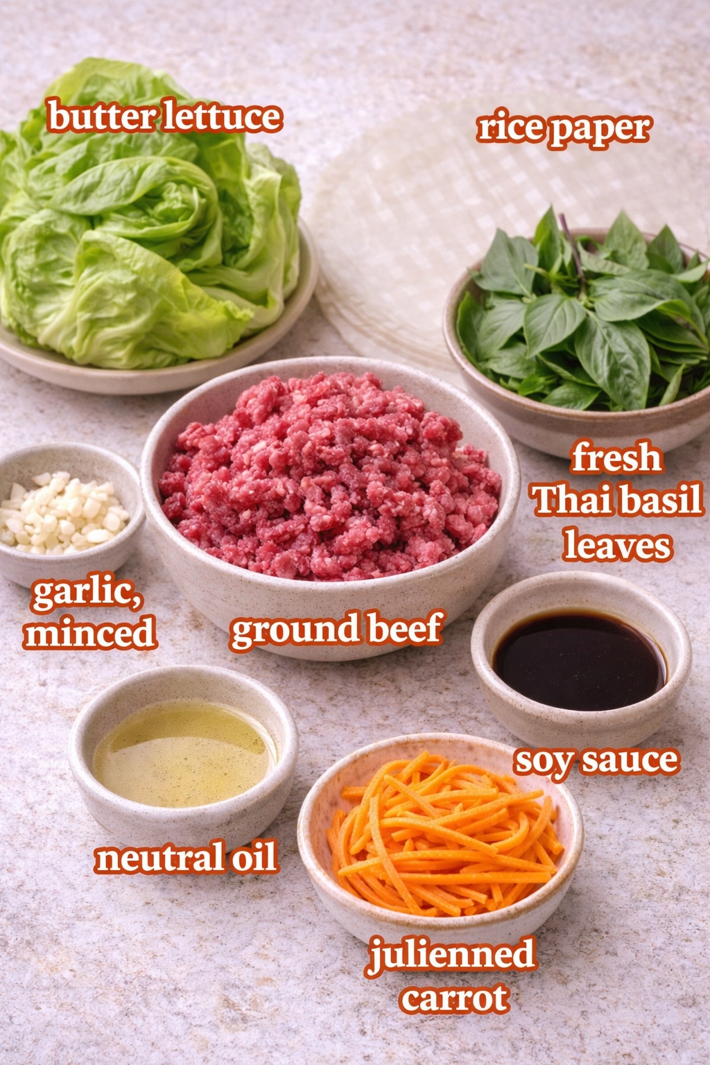 Thai Basil Beef Rolls