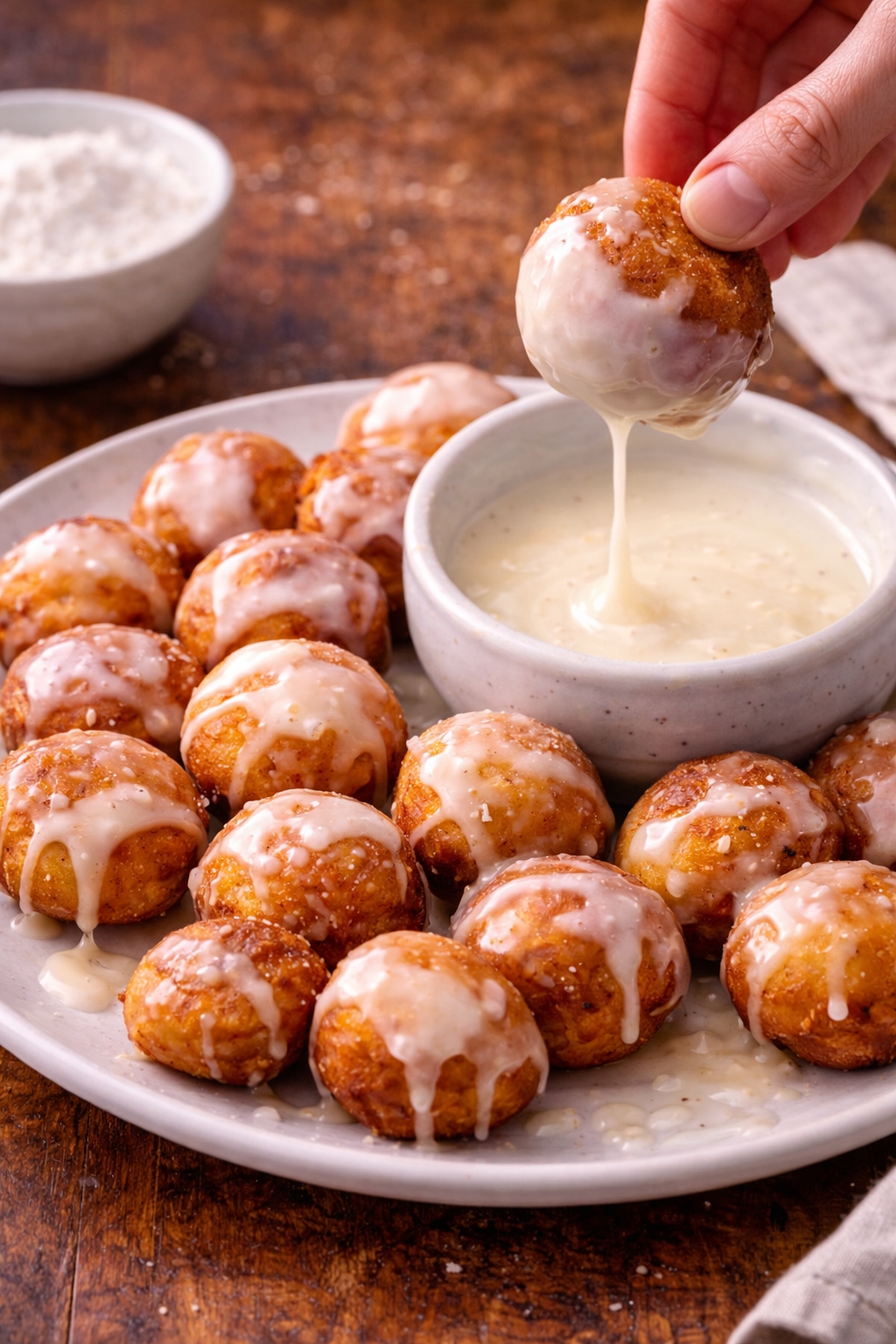 Tiny Brioche Donuts With Glaze