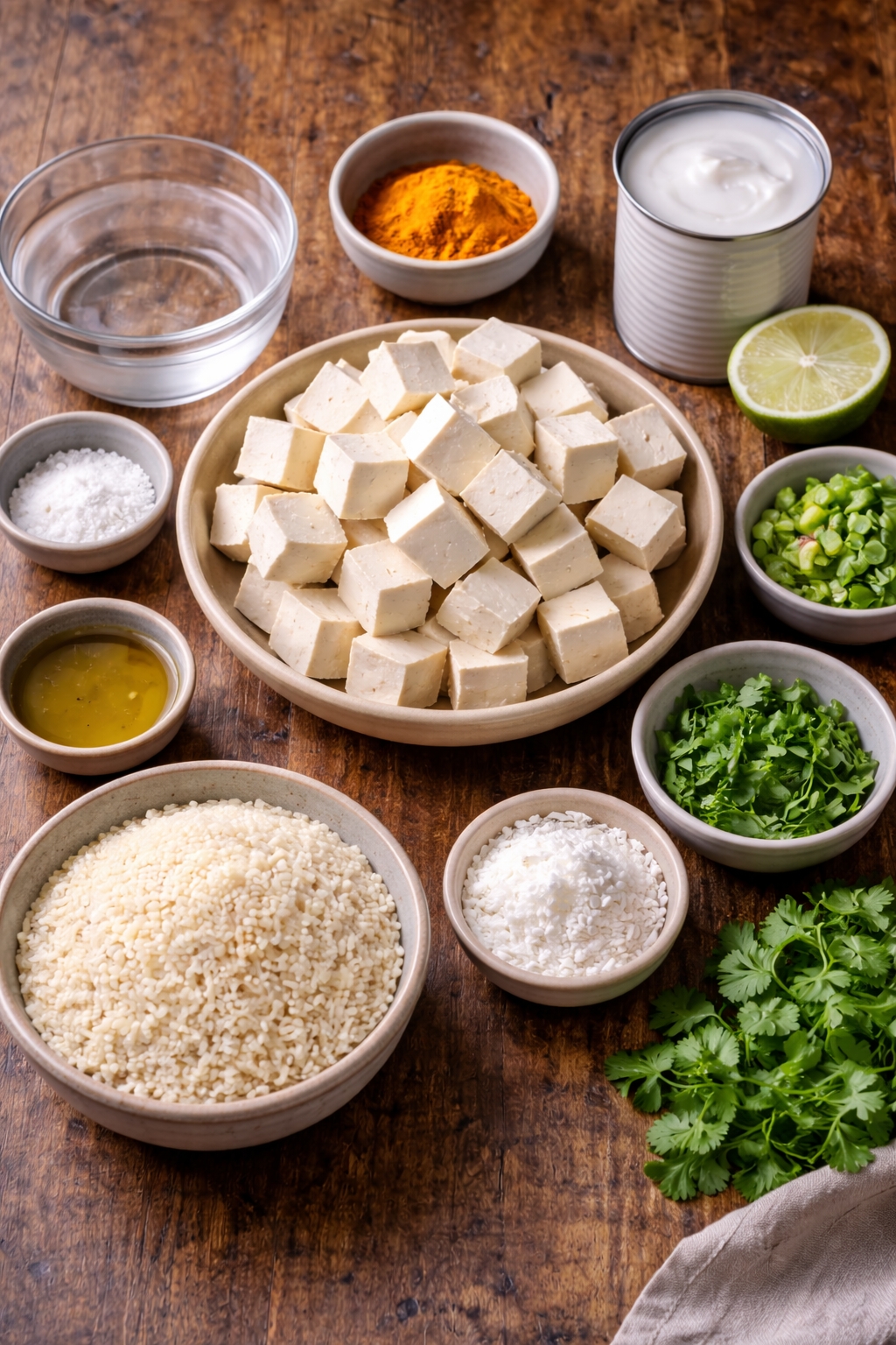 Turmeric Coconut Rice with Crispy Tofu