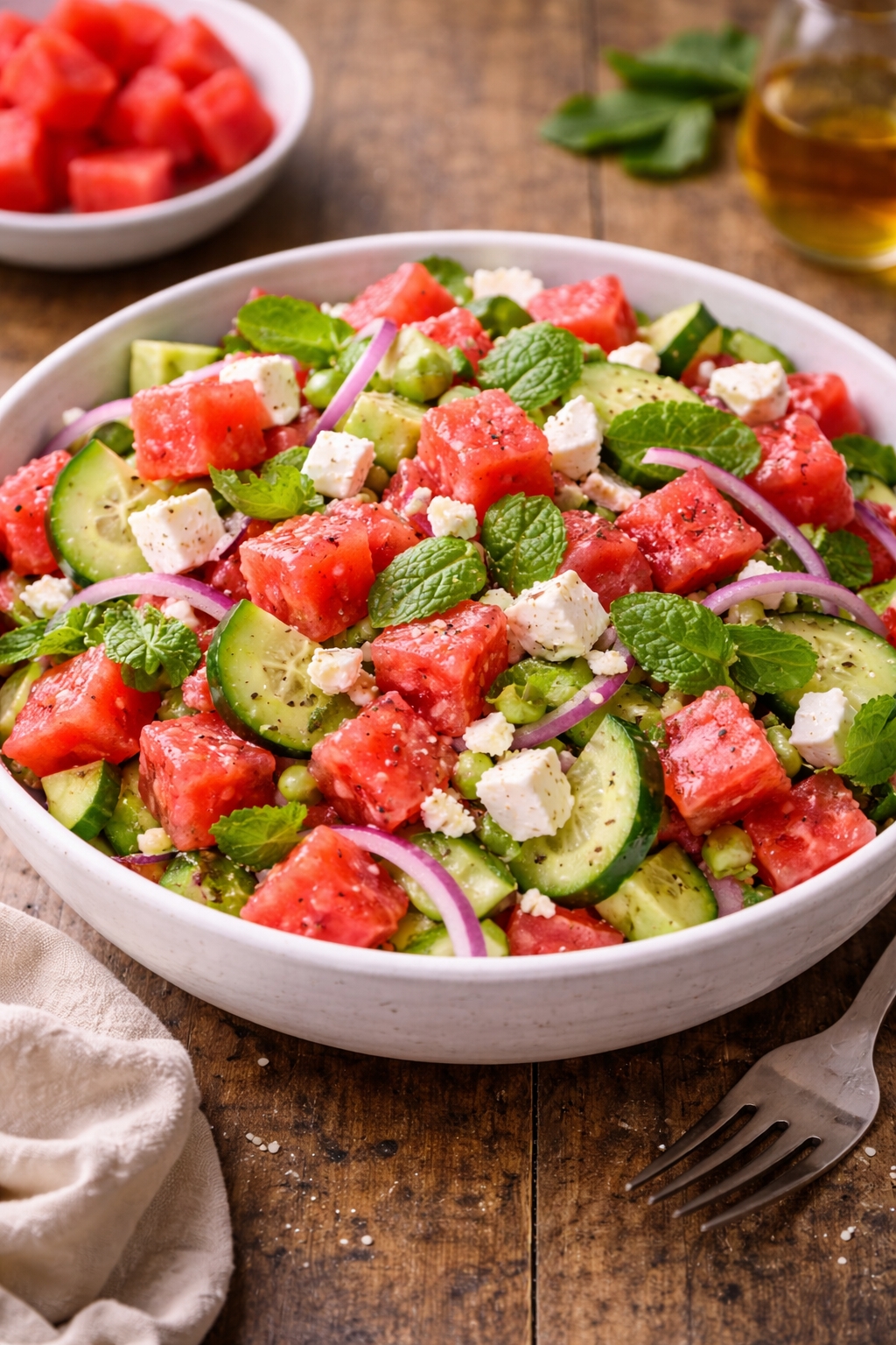 Watermelon Feta Mint Salad