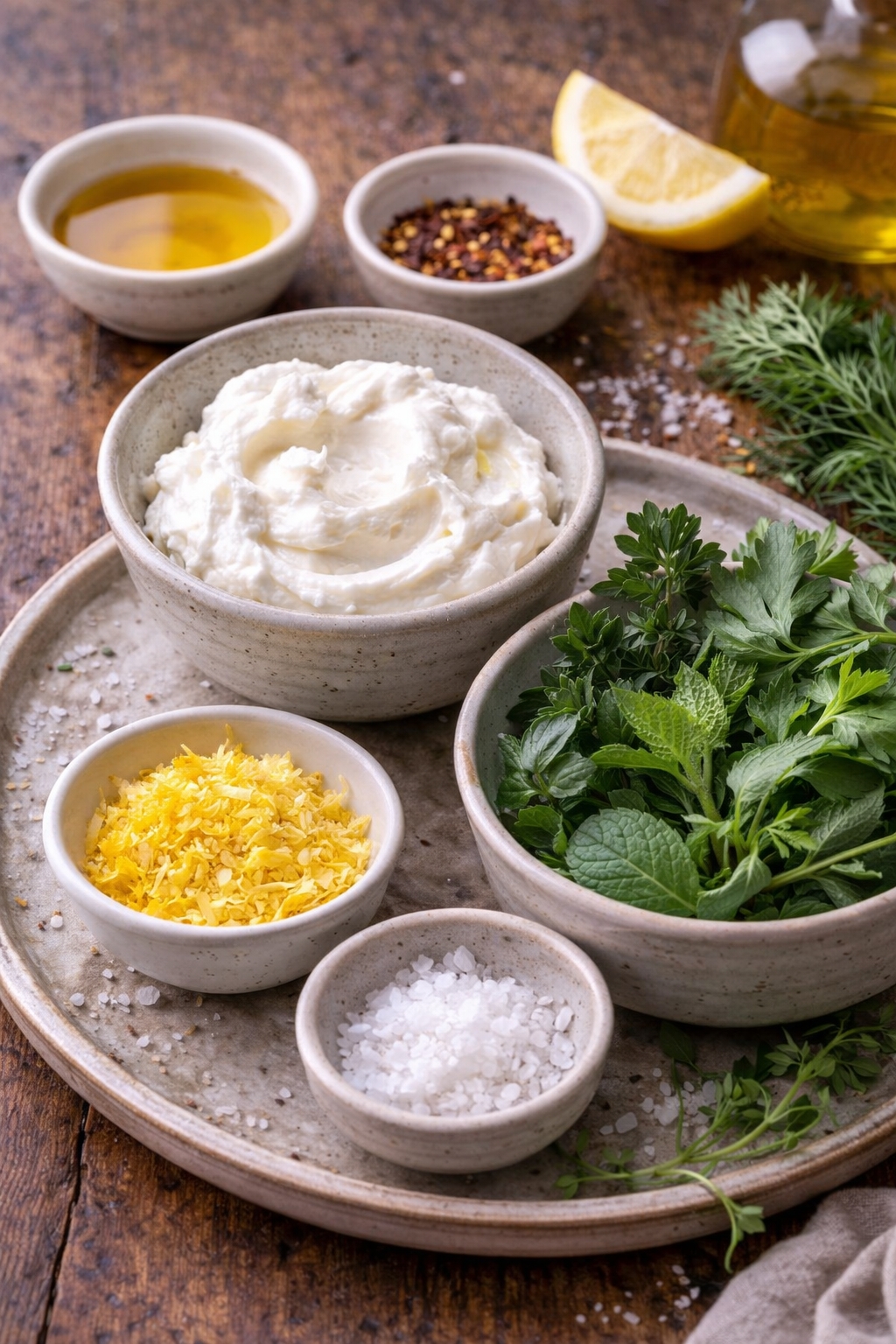 Whipped Ricotta Toast with Herbs
